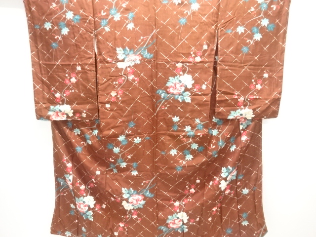 アンティーク　牡丹・梅模様着物